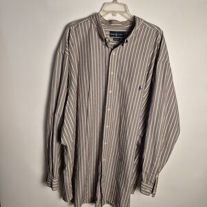 Ralph Lauren Men 4LT Tall Classìc Fit Green Red White Stripe Pony Logo Bussiness